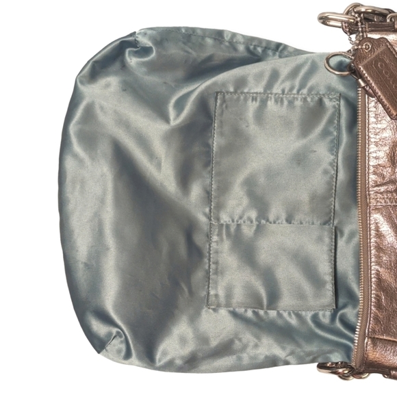 Coach Ashlyn Chelsea Hobo Bag Leather  Pewter Metallic Shoulder Bag Purse 18211 - Picture 11 of 13